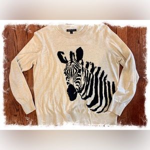 BANANA REPUBLIC, Zebra Sweater, Large Petite